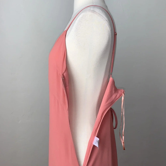 LULU’S Ada Lace Up Back Bohemian Maxi Slip Dress in Rusty Rose Size Medium - Picture 10 of 16